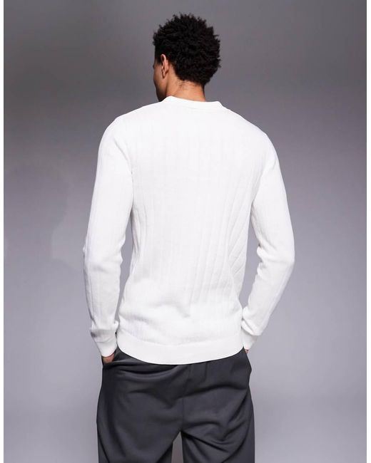 ASOS Gray Muscle Fit Long Sleeve Knitted Rib Polo for men