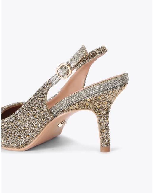 Carvela Kurt Geiger White Spirit Sling Jewel Heeled Shoes