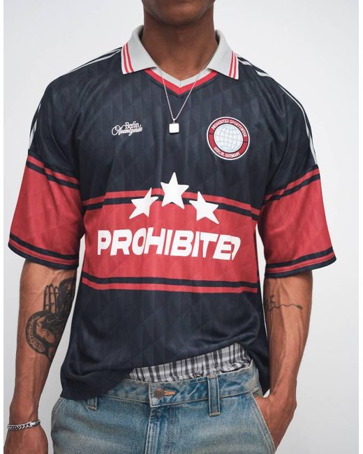 Prohibited Blue Basler Colla Football Shirt for men