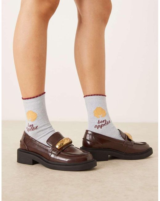 Accessorize Sokken Met 'Bon Appétit'- En Croissant-Print in het Natural