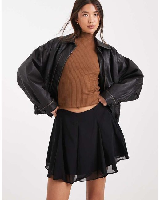 ASOS Black Flippy Chiffon Mini Skirt