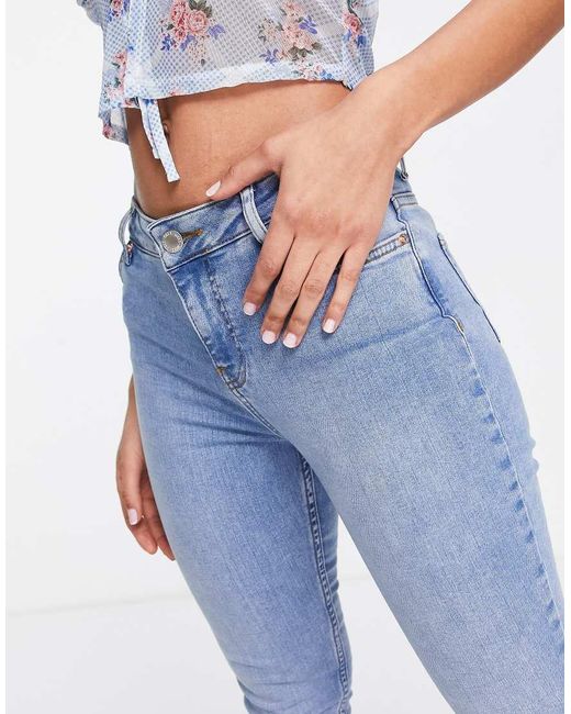 Miss Selfridge Blue Low Rise Lizzie Skinny Jean