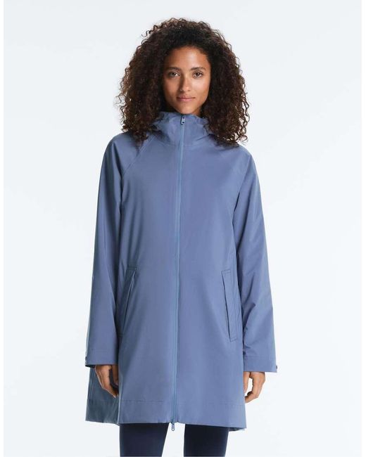 Oysho Blue Packable Super Extra Lightweight 10k Waterproof Jacket