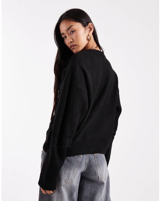 ASOS Black – flauschiger strickpullover