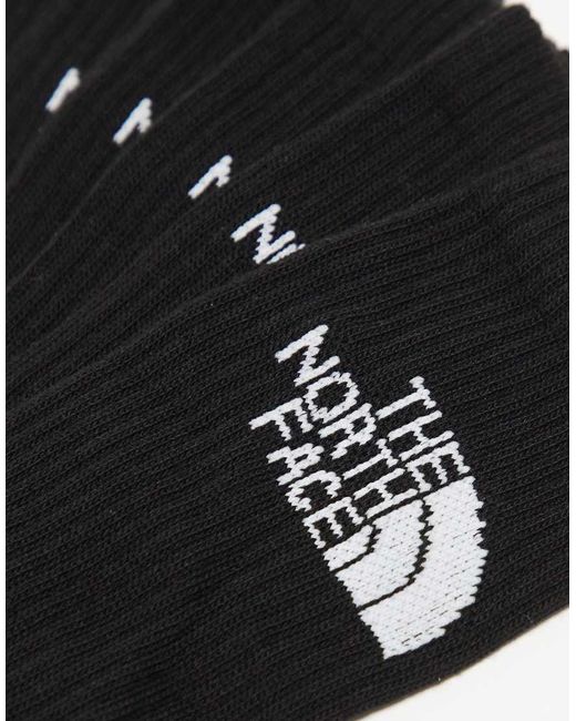 Pack De 3 Pares De Calcetines Negros Con Logo Simple Dome De The North Face de color Black