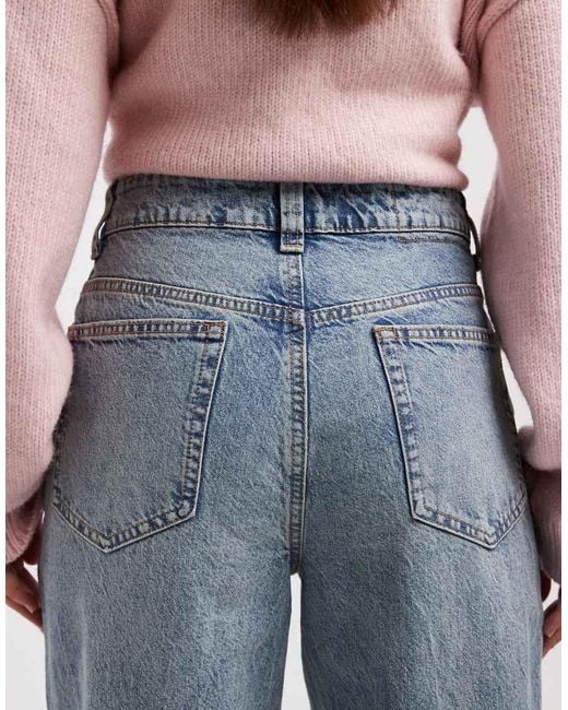 ASOS Blue Hourglass Circular Design Collection Wide Leg Dad Jeans