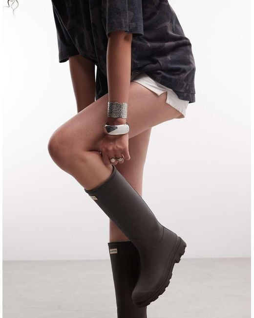 Hunter Black Downpour Tall Wellington Boot