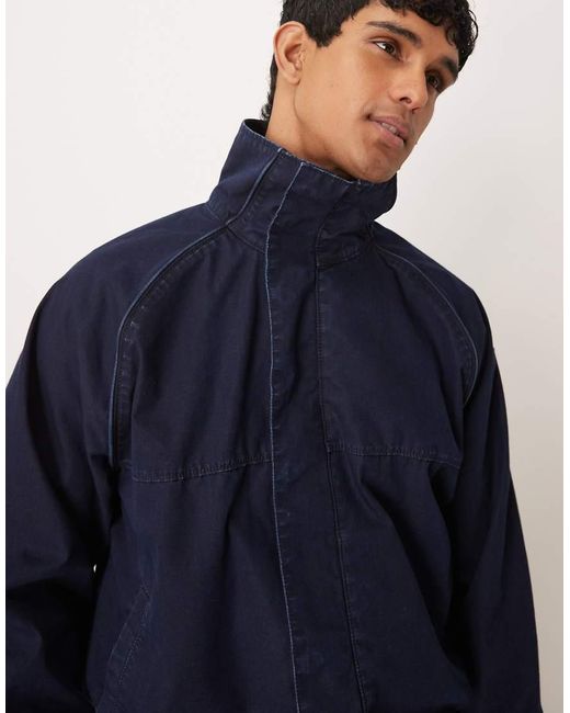 Calvin Klein Blue Nylon Denim Track Jacket Co-Ord for men