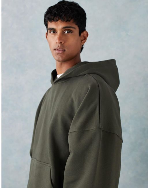 ASOS – hochwertiger, schwerer kapuzenpullover in Gray für Herren