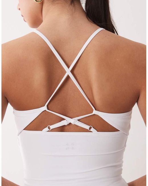 4505 White Open Back Vest With Inner Bra