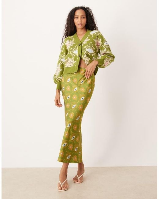 Never Fully Dressed Yellow Satin Maxi Skirt Co-ord