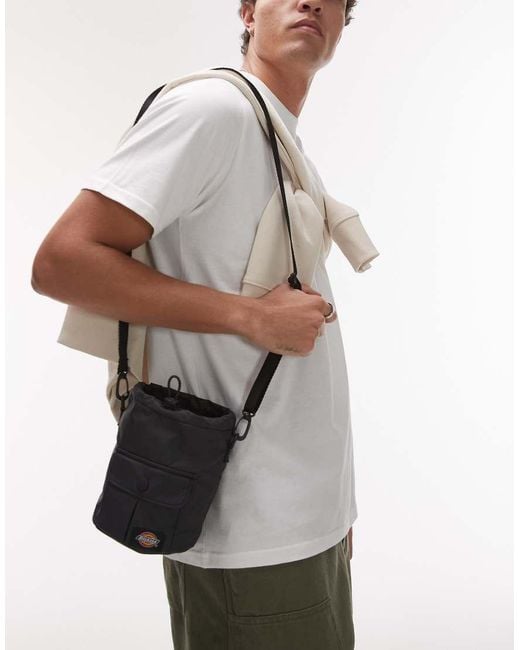 Dickies White Unionville Nylon Pouch Bag for men