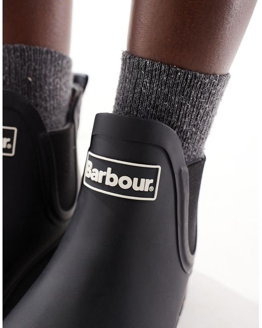 Exclusivité asos - - clifton - bottes chelsea en caoutchouc à semelle compensée Barbour en coloris Black