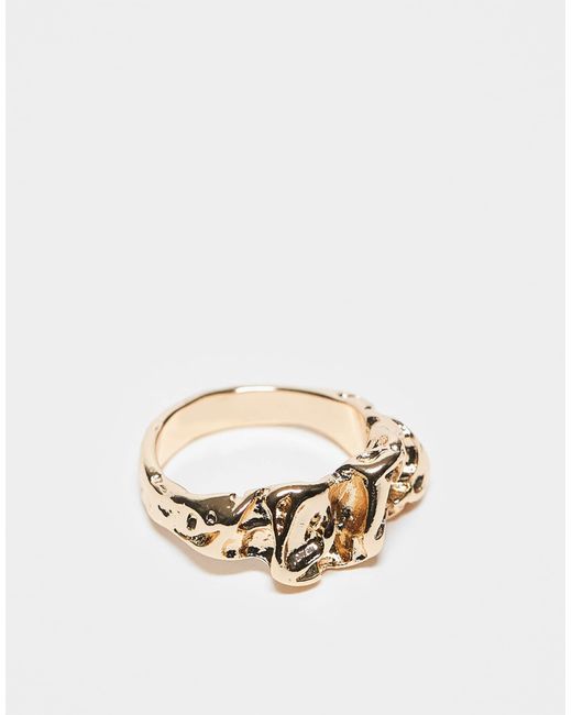 ASOS Metallic – er ring mit strukturierter oberfläche