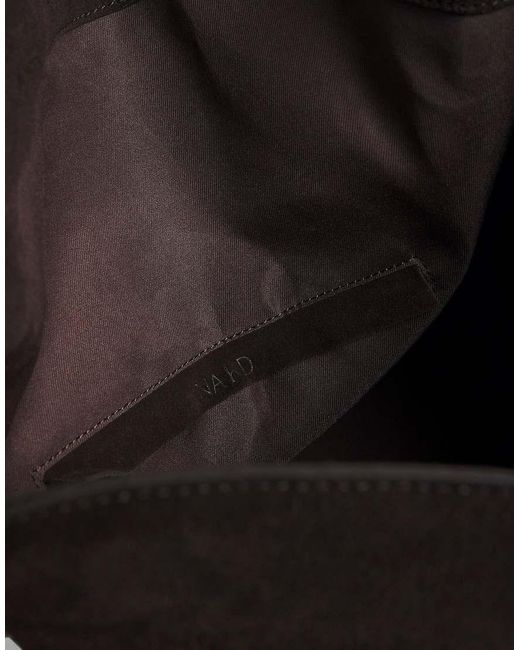 NA-KD Black Suede Overlap Tote Bag