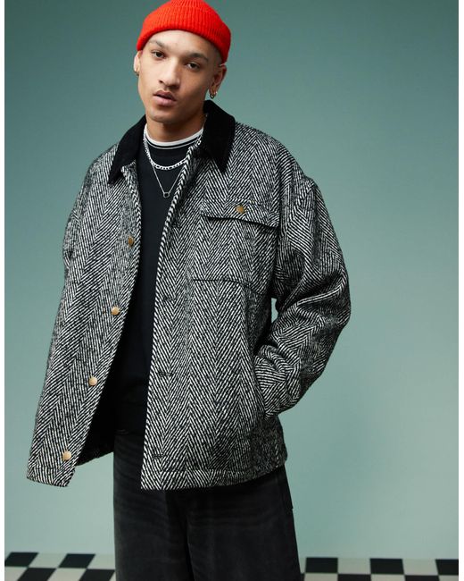 ASOS – oversize-arbeiterjacke in Green für Herren