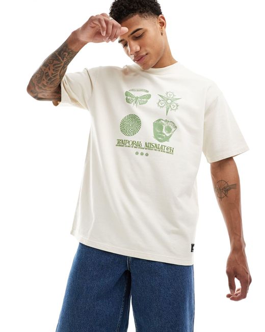 T-shirt à imprimé botanique au dos - écru Pull&Bear pour homme en coloris White