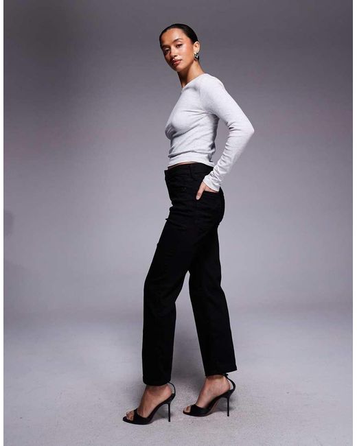 GOOD AMERICAN Gray Petite Never Fades Straight Jeans