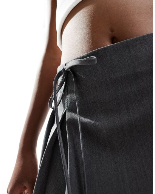 Miss Selfridge Black Tie Front Micro Pleated Mini Skirt