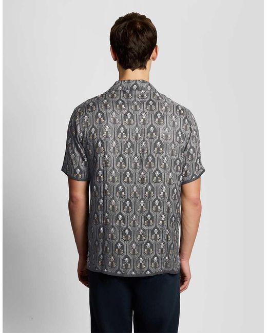 Lyle & Scott Gray Ss Woven Shirts Botanical Shirt for men