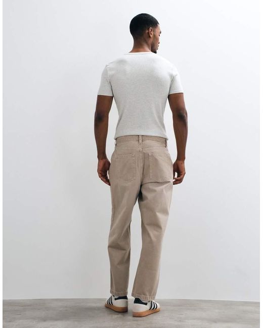 ASOS Natural Relaxed Tapered Jeans for men