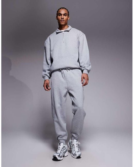 ASOS Natural Tapered joggers With Ribbed Cuffs for men