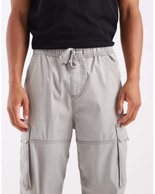 Hollister Gray baggy Cargo Pants for men