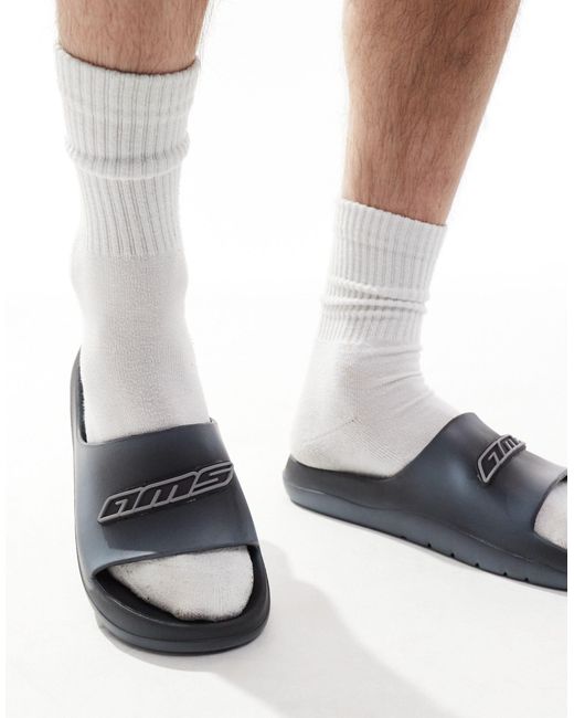 Sandali con stampa spray effetto invecchiato e toppa di ASOS in White da Uomo