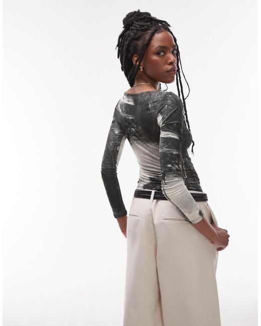 TOPSHOP Multicolor Graphic License National Gallery John Constable The Cornfield Long Sleeve Top