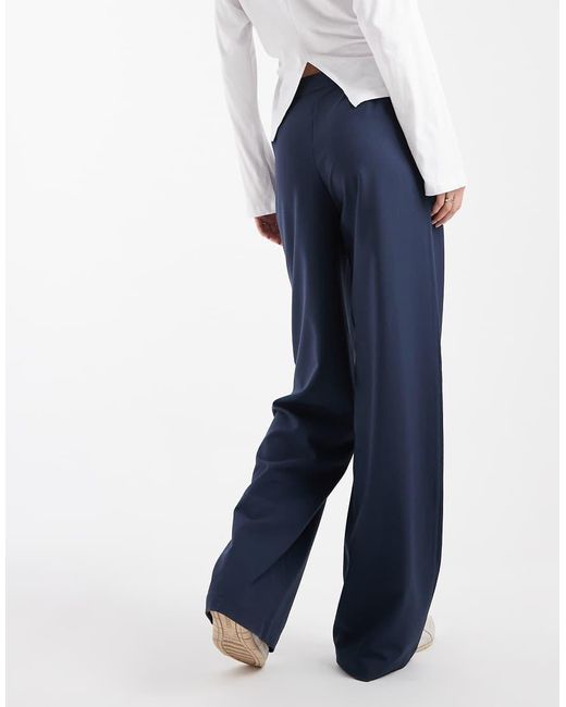 ASOS Blue Tall Tailored Relaxed Straight Leg Pants