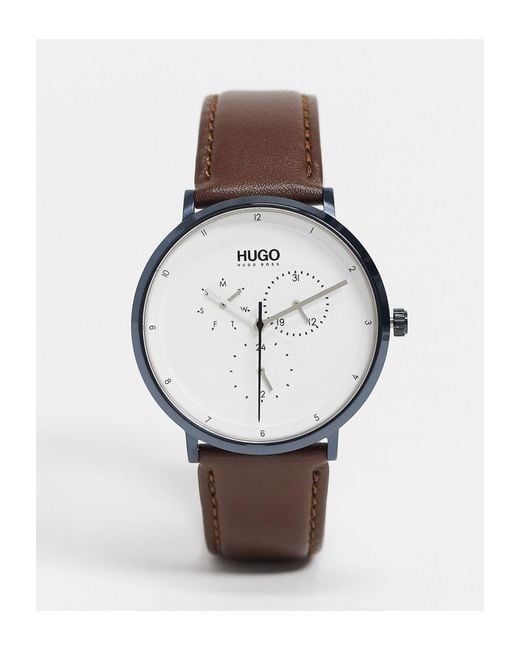 Reloj básico con esfera plateada BOSS by Hugo Boss de hombre de color Brown