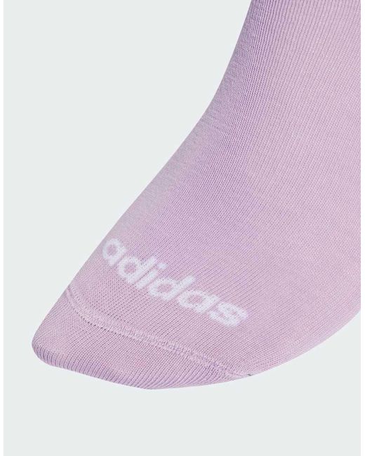 Pack De 3 Pares De Calcetines Bajos De Color Blanco, Ciruela Empolvado Y Menta Thin Linear De -Morado Adidas Originals de color Purple