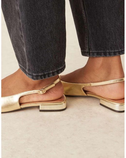 ASOS Black Wide Fit Logan Slingback Ballets
