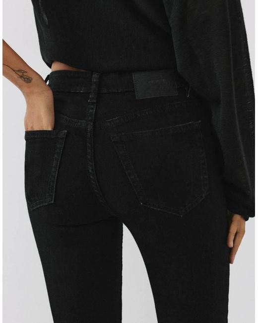 Pull&Bear Black Tall Skinny Flared Jeans