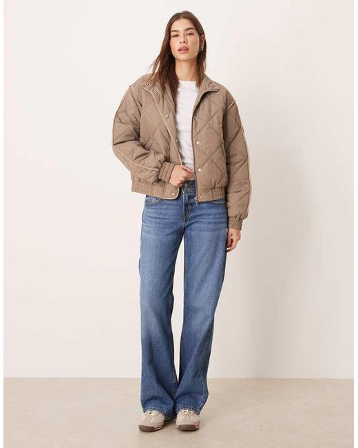 Threadbare Blue Diamond Quilted Jacket