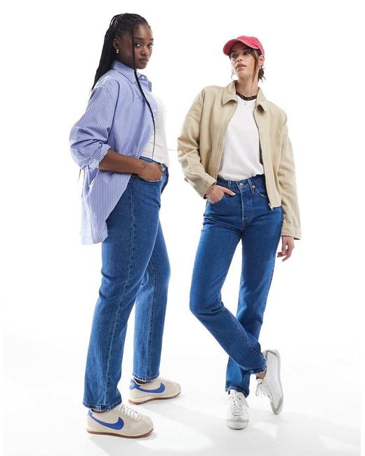 Levi's Blue 501 Straight Crop Jeans