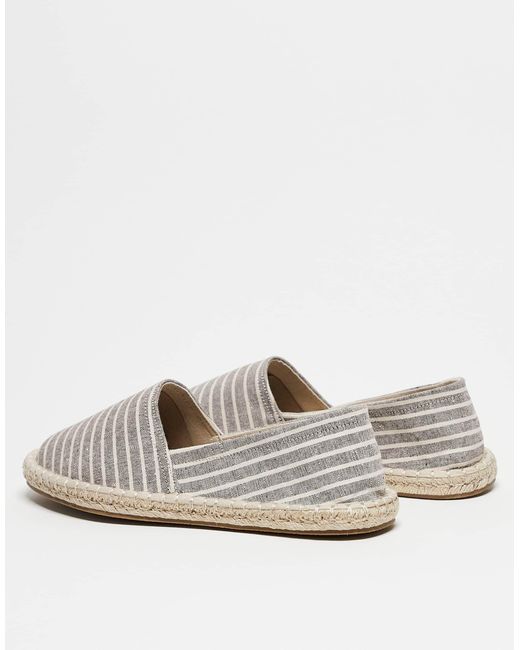 ASOS – gestreifte espadrilles aus canvas in White für Herren