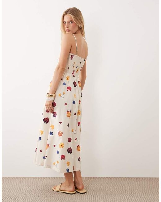 Abercrombie & Fitch Natural Dipped Waist Maxi Dress