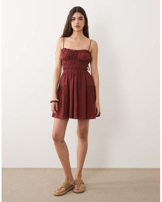 ASOS Faith Beach Shirred Mini Sundress