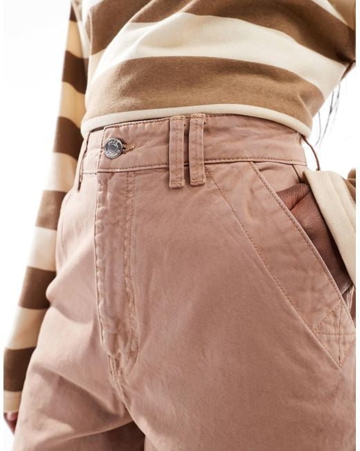 ASOS Natural Laundered Barrel Trouser