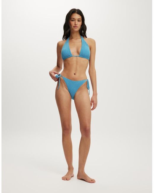 Cotton On Blue High Apex Slider Triangle Bikini Top