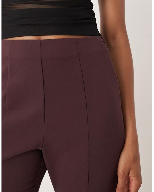 ASOS Brown Tall Tailored Skinny Trousers With Zip Front Detail