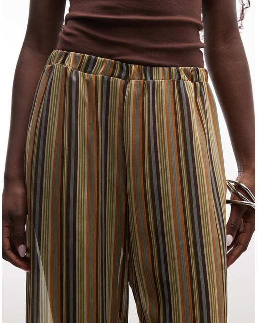 Reclaimed Vintage Multicolor Sheer Stripe Wide Leg Pants