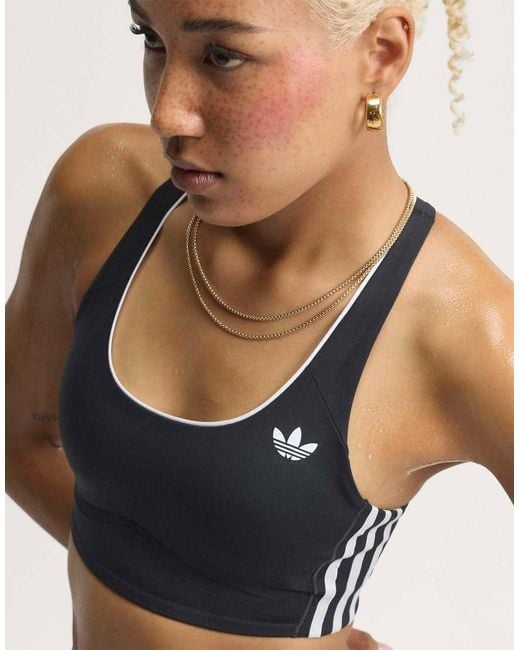 Adidas Originals Black Adidas Originals Sports Mid Support Sports Bra