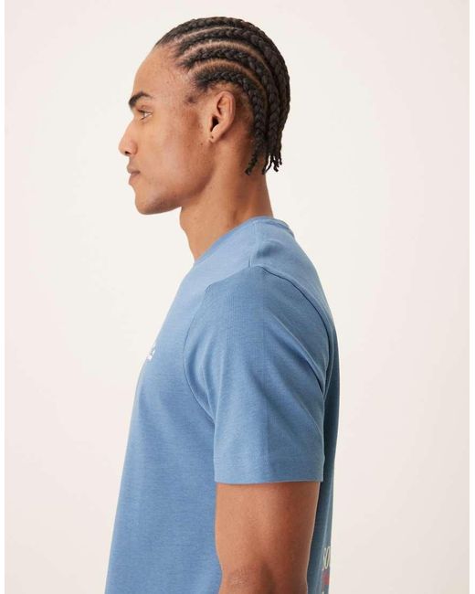 Farah Blue Morween Short Sleeve Graphic T-shirt With Back Print for men