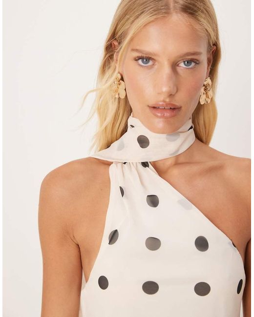 ASOS White Chiffon Scarf Neck Mini Dress