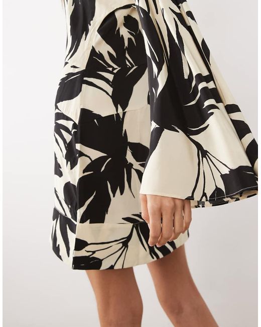 Mango Natural One Shoulder Mini Dress