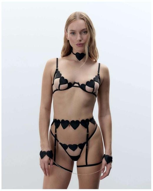 Bluebella Black Gia Heart Thigh Harness