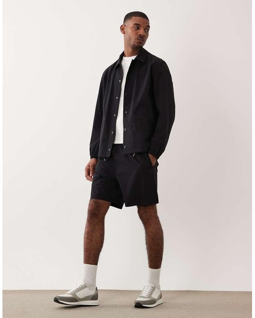 ARKET Black Snap Front Overshirt for men