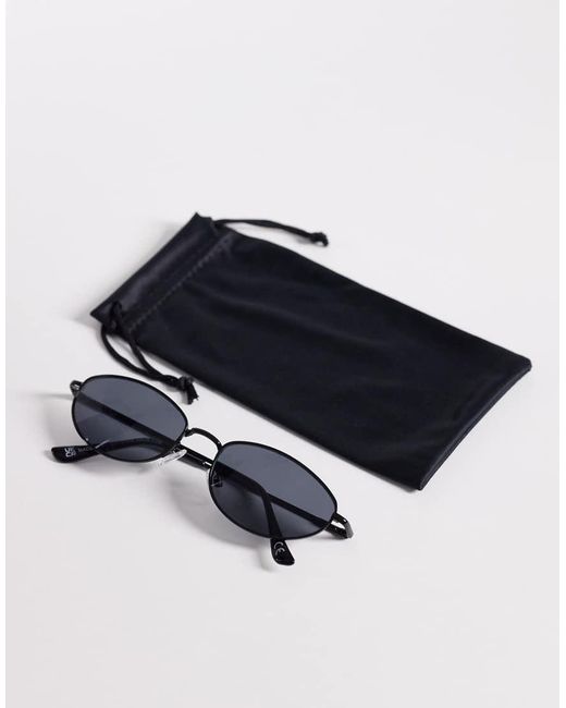 ASOS Blue Metal Oval Sunglasses